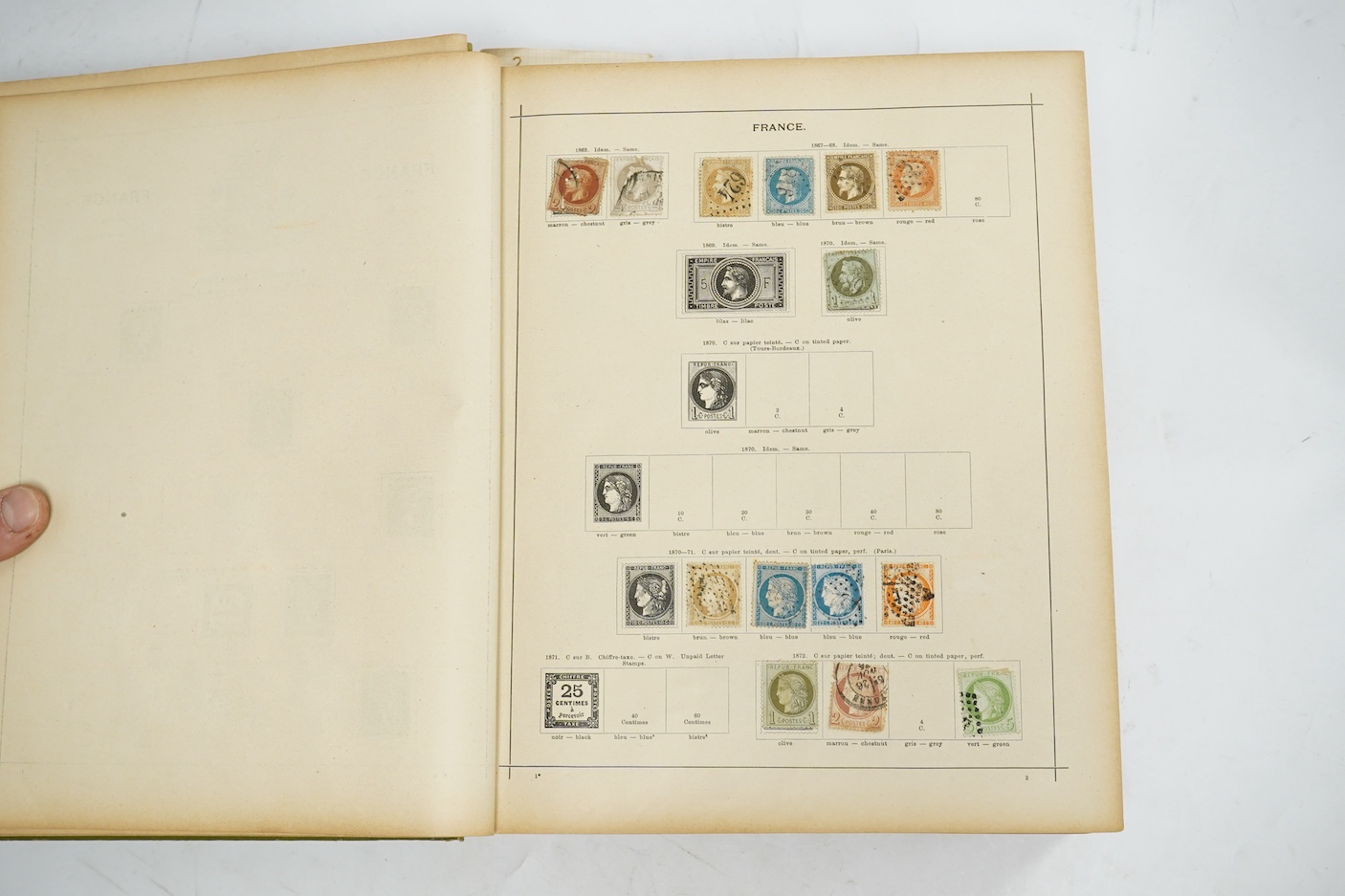 A collection of stamp albums, unmounted stamps and empty stock sheets, including a Victorian stamp album edited by Richard Senf, containing a selection of mid 19th century stamps, including an incomplete run of plated pe